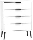 Hong Kong White 4 Drawer Chest with Wooden Legs