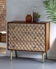 Imphal Mango Wood Geomatric 4 Drawer Chest