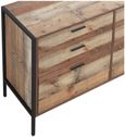 Industrial Rustic Oak Effect 6 Drawer Wide Chest