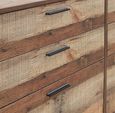 Industrial Rustic Oak Effect 6 Drawer Wide Chest
