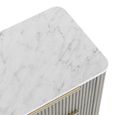Isabella Grey Chest - 6 Drawer Wide Fluted - White Marble Top