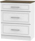 Kent White and Oak 3 Drawer Deep Chest