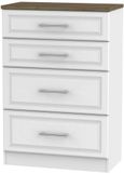 Kent White and Oak 4 Drawer Deep Chest