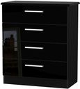 Knightsbridge Black Gloss 4 Drawer Chest