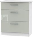 Knightsbridge Cashmere Gloss and White 3 Drawer Deep Chest