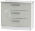 Knightsbridge Cashmere Gloss and White 3 Drawer Small Chest