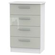 Knightsbridge Cashmere Gloss and White 4 Drawer Midi Chest