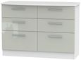 Knightsbridge Cashmere Gloss and White 6 Drawer Midi Chest