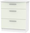 Knightsbridge Cashmere Matt and White 3 Drawer Deep Chest