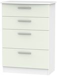 Knightsbridge Cashmere Matt and White 4 Drawer Deep Chest