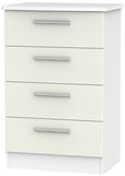 Knightsbridge Cashmere Matt and White 4 Drawer Midi Chest
