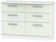 Knightsbridge Cashmere Matt and White 6 Drawer Midi Chest