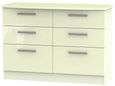 Knightsbridge Cream Gloss 6 Drawer Midi Chest