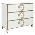 Knightsbridge Chest - 3 Drawer - Mirrored with Gold Trim