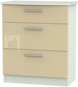 Knightsbridge Mushroom and Cashmere Matt 3 Drawer Deep Chest