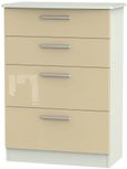 Knightsbridge Mushroom and Cashmere Matt 4 Drawer Deep Chest