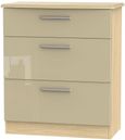 Knightsbridge Mushroom and Light Oak 3 Drawer Deep Chest