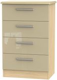 Knightsbridge Mushroom and Light Oak 4 Drawer Midi Chest