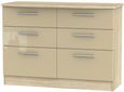 Knightsbridge Mushroom and Oak Effect 6 Drawer Midi Chest