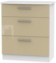 Knightsbridge Mushroom and White 3 Drawer Deep Chest