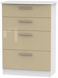 Knightsbridge Mushroom and White 4 Drawer Deep Chest
