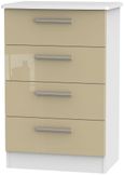 Knightsbridge Mushroom and White 4 Drawer Midi Chest
