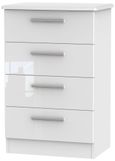 Knightsbridge White Gloss 4 Drawer Midi Chest