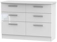 Knightsbridge White Gloss 6 Drawer Midi Chest