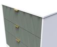 Las Vegas White and Green 3 Drawer Deep Chest