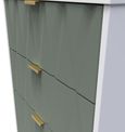 Las Vegas White and Green 3 Drawer Deep Midi Chest