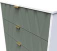 Las Vegas White and Green 4 Drawer Deep Chest