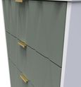 Las Vegas White and Green 4 Drawer Deep Midi Chest