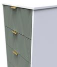 Las Vegas White and Green 5 Drawer Narrow Chest