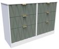 Las Vegas White and Green 6 Drawer Midi Chest