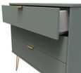 Linear Green 3 Drawer Midi Chest with Gold Hairpin Legs