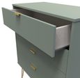 Linear Green 4 Drawer Chest with Gold Hairpin Legs