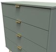 Linear Green 4 Drawer Chest with Gold Hairpin Legs