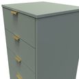 Linear Green 5 Drawer Narrow Chest with Gold Hairpin Legs