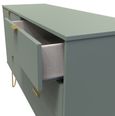 Linear Green 6 Drawer Midi Chest with Gold Hairpin Legs