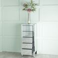 Lucia Mirrored 5 Drawer Narrow Chest