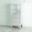 Lucia Mirrored 5 Drawer Narrow Chest