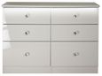 Lumiere Cashmere Gloss 6 Drawer Midi Chest