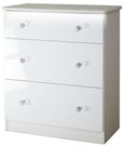 Lumiere White Gloss 3 Drawer Deep Chest