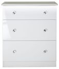 Lumiere White Gloss 3 Drawer Deep Chest