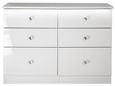 Lumiere White Gloss 6 Drawer Midi Chest
