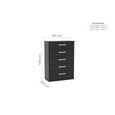 Lynx Chest - 5 Drawer - Black Gloss