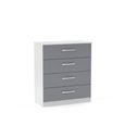 Lynx Chest - 4 Drawer - White and Grey Gloss
