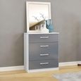 Lynx Chest - 4 Drawer - White and Grey Gloss
