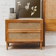 Lyon Chest - 2 Drawer - Oak and Rattan