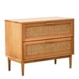 Lyon Chest - 2 Drawer - Oak and Rattan